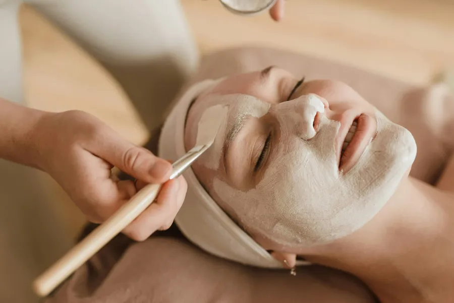 Facial treatment with steam and mask at Elika Beauty in Burnaby
