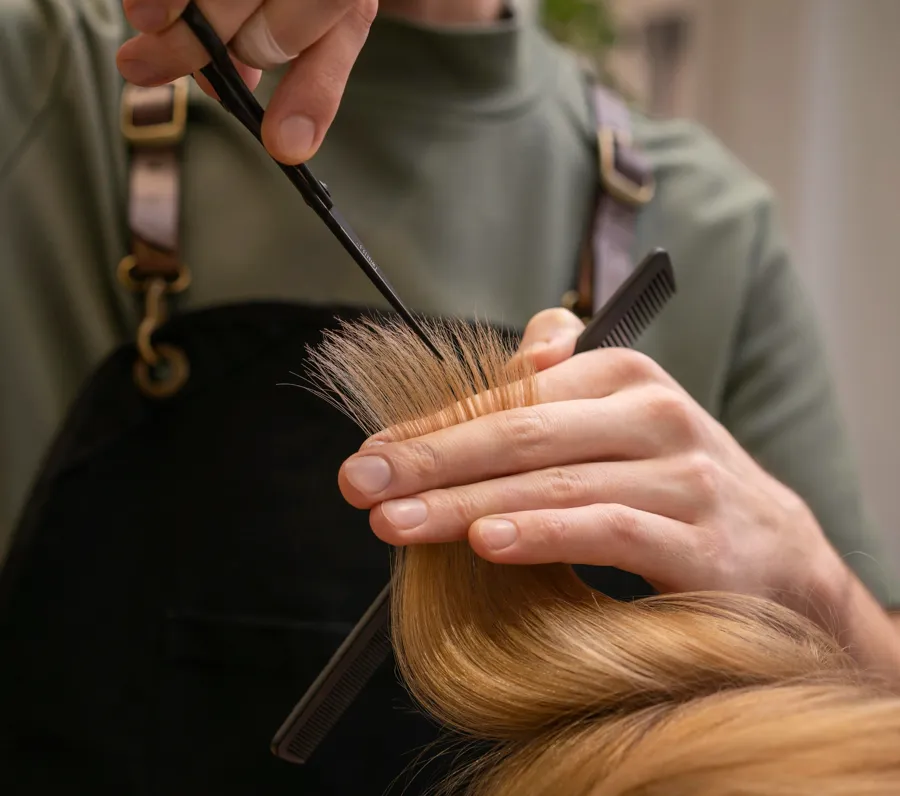 Women's haircut at Elika Beauty near Brentwood